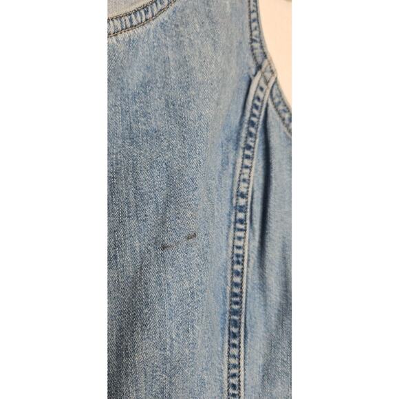 Levis Women Alisha Way Back When Dress Medium Blue Denim Button Down Mini Sheath - Picture 6 of 11